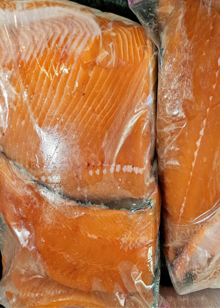 Beautiful coho fillets bagged up and ready to go