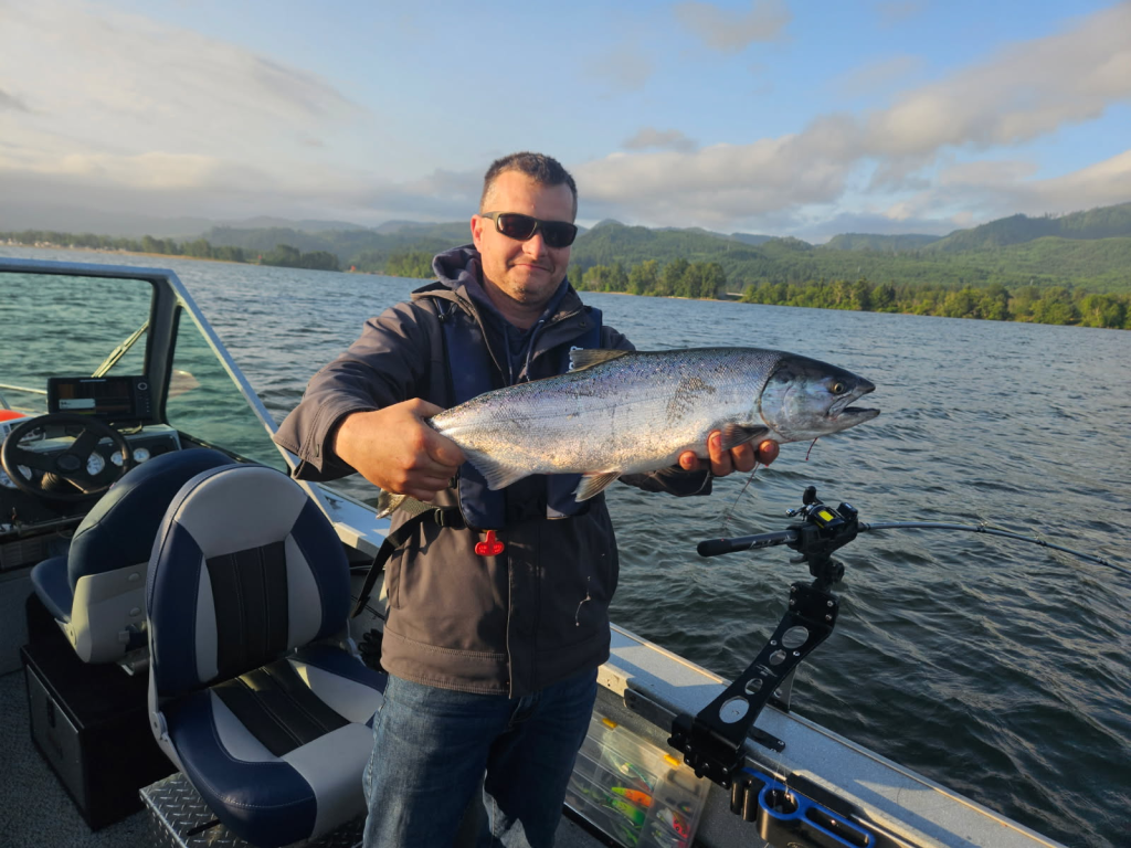 Jeremy during his first successful Columbia River Spring Chinook Fishing Trip