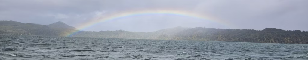 Rainbow over the Columbia Estuary During Fall Coho Fishing