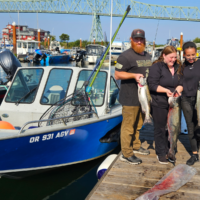 Another successful Buoy 10 fishing charter with 3 early Chinook!